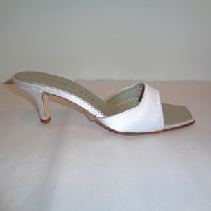 Martinez Valero GRACE White Silk Heel Sandals